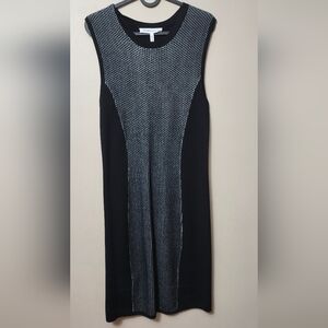 BCBGMAXAZRIA Black & Gray Sleeveless Knit Sheath Dress